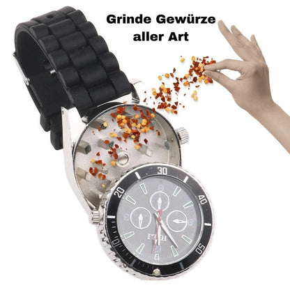 Grinderuhr tragbare Armband Uhr Watch mit Grinder Watch Crusher mit Mahlwerk
