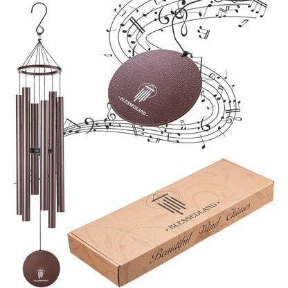 Großer Tiefer Ton Windspiel 6 Metallrohre Außendekor Garten Patio Haus