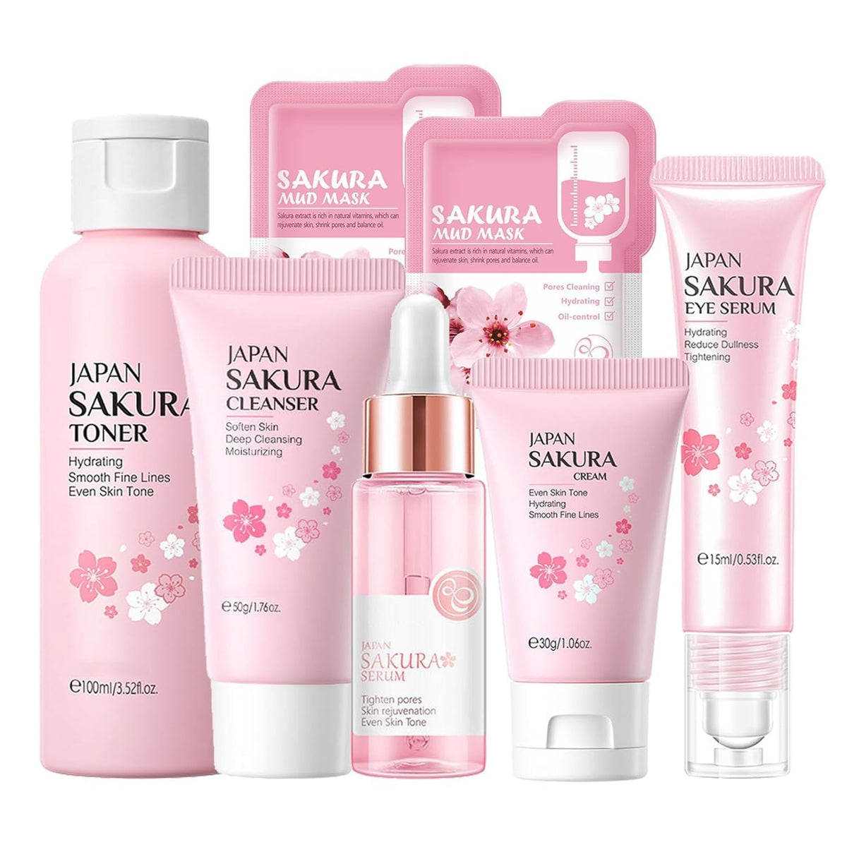 Geschenke Set Sakura 7-tlg Hautpflege für Teenager-Mädchen Frauen Anti Aging