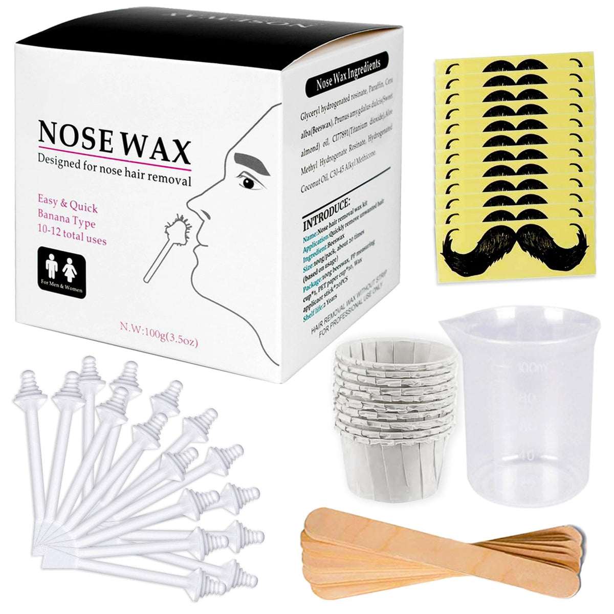 Nose Wax Kit Nasenhaar Wachs Haarentfernung Set 20 Nutzungen