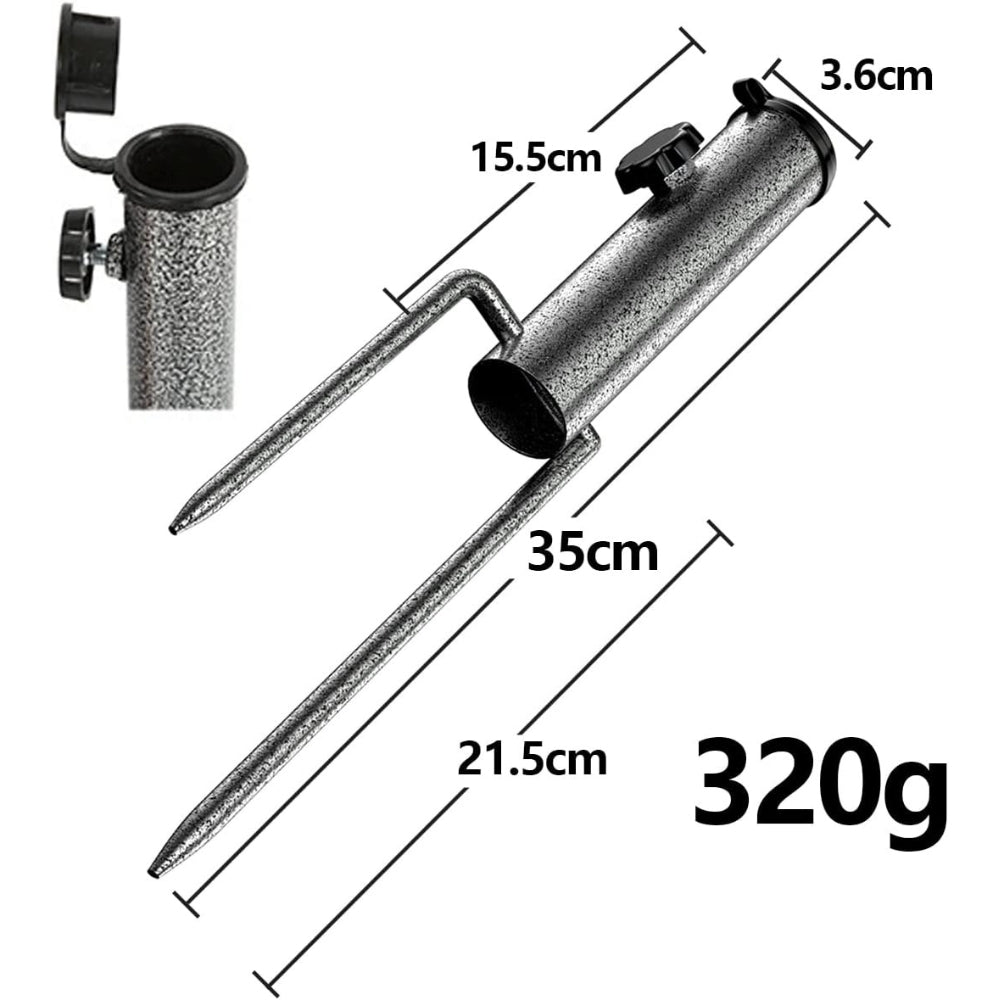 Eisen Schirmständer Rasendorn 35cm Bodendübel 21.5cm