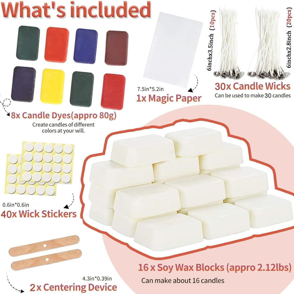 Kerzen Selber Machen Set 960g DIY Kit Geschenk für Frauen