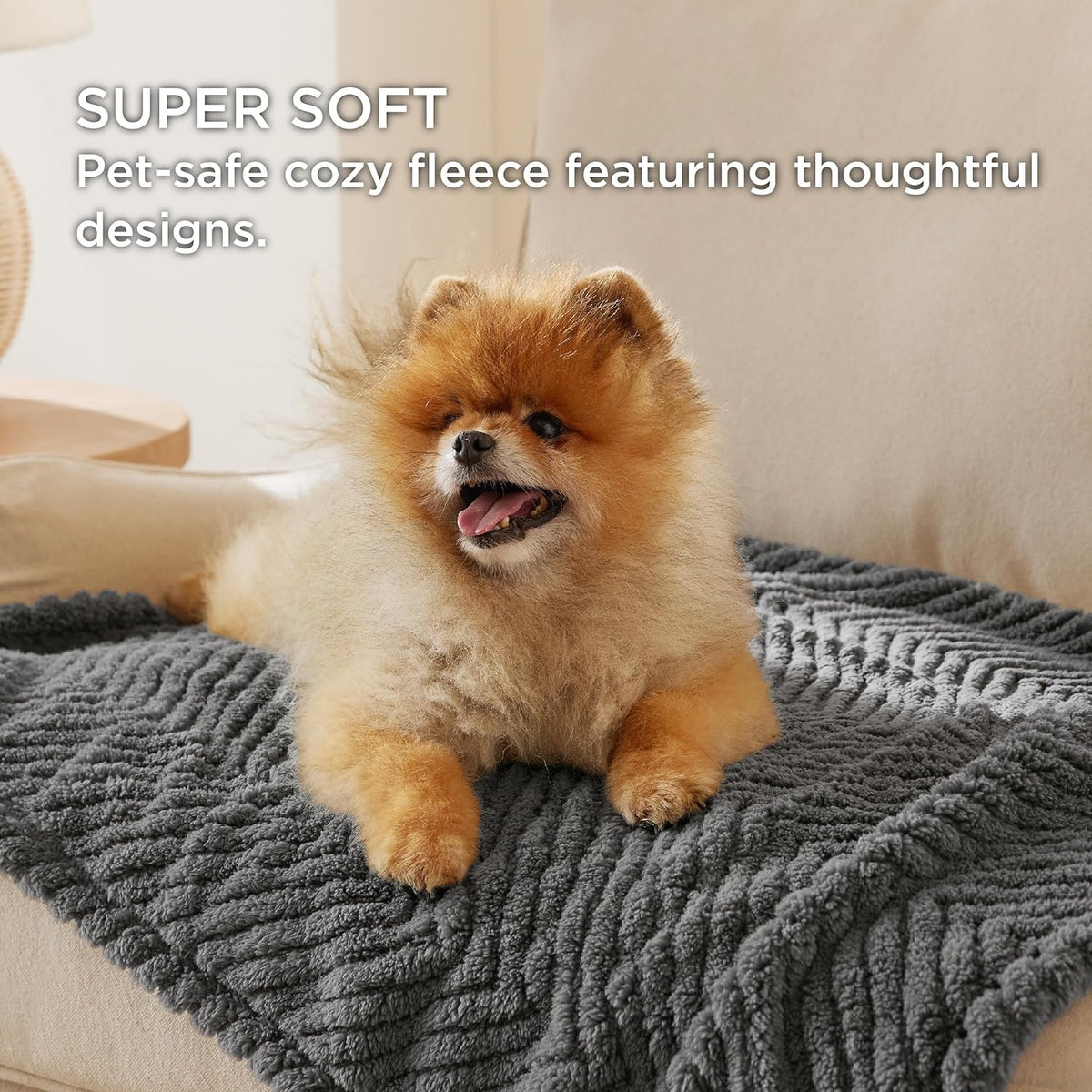 Waschbare Hundedecke Grosse Hunde 120x100 cm Sofa dunkelgrau