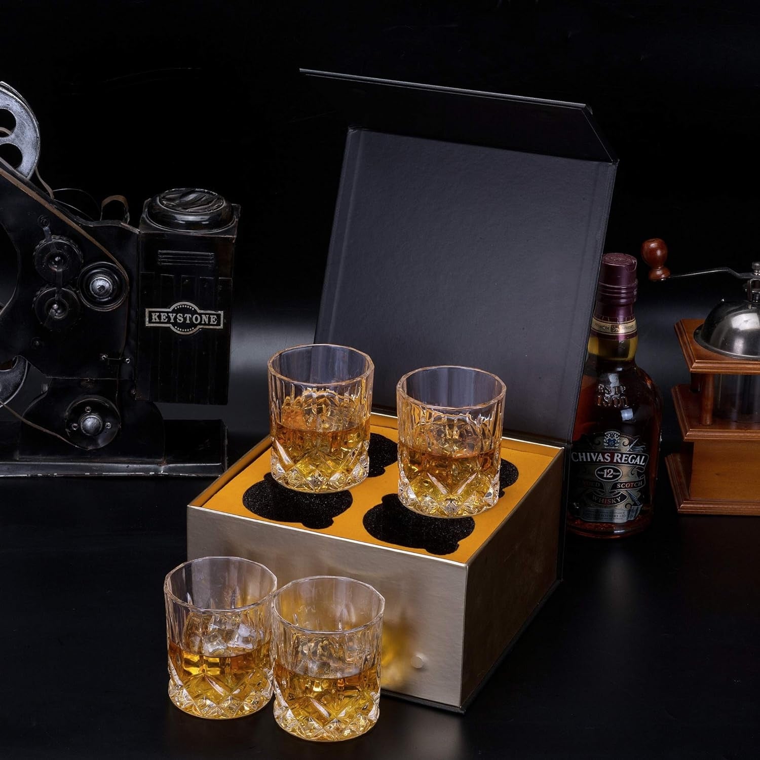 Whisky Gläser Kristallgläser 300ml 4stk Geschenke für Männer