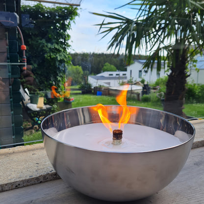 Schwabenfire Große Outdoorkerze mit Dauerdocht in Metallschale garten kerzendeko