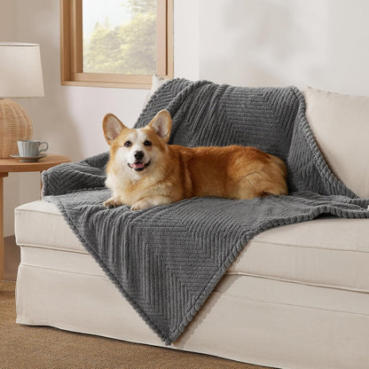 Waschbare Hundedecke Grosse Hunde 120x100 cm Sofa dunkelgrau