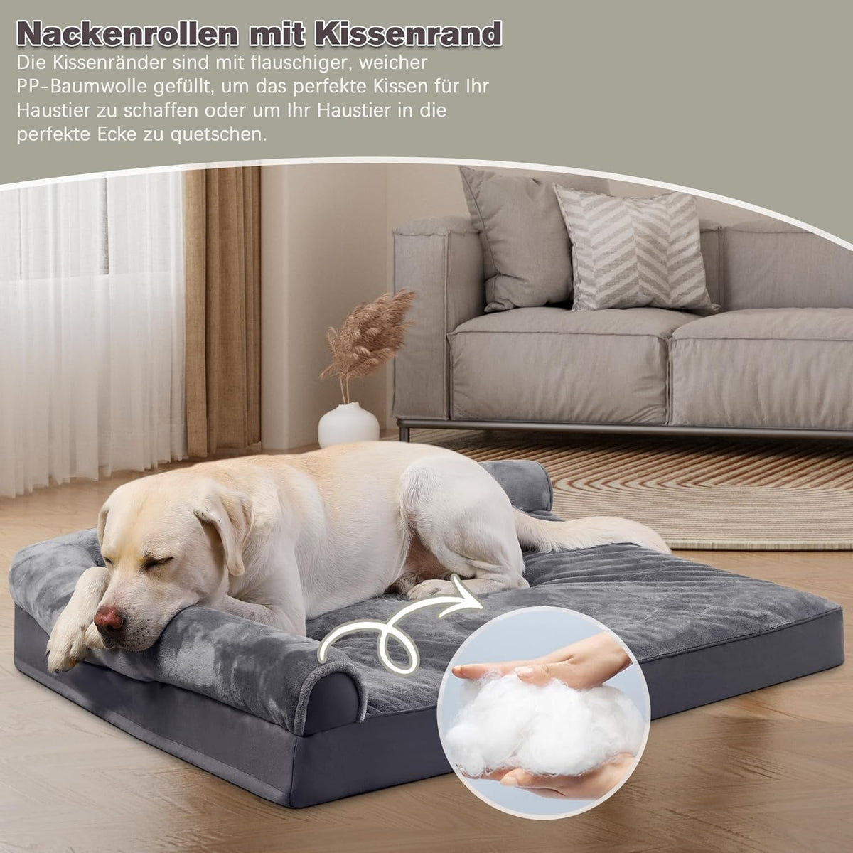 Hundebett Grosse Hunde Orthopädisches Hundekissen grau