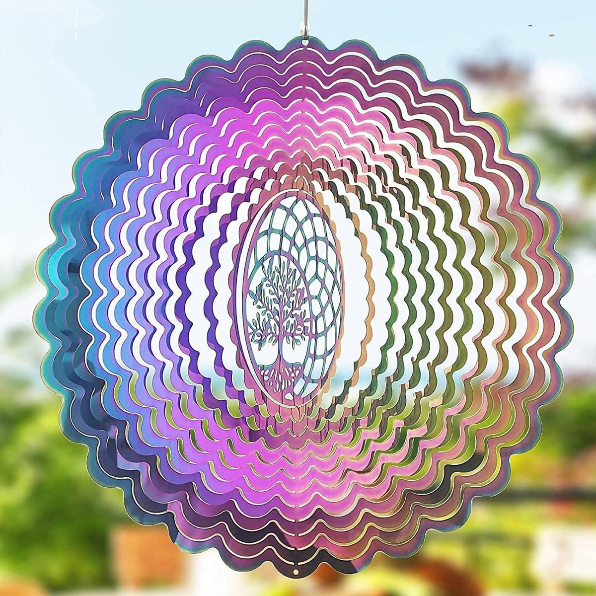 3D Edelstahl Windspiel 25cm Garten Fenster