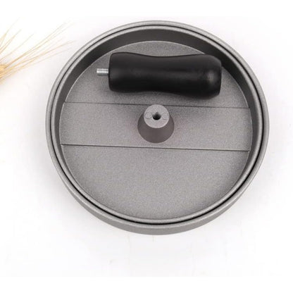 Hochwertige Burgerpresse aus Aluguss 11,8cm für Hamburger Patties BBQ Antihaft mit Kunststoffgriff Spülmaschinenfest Geformte Burger Rillen Design