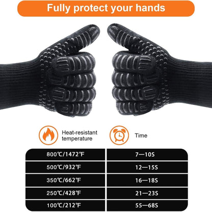 Premium Grillbesteck Set 9tlg mit Grillhandschuhe bis 800°C