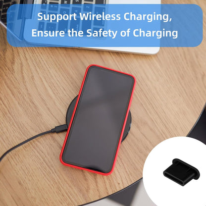 25 Stück Silikon USB C Staubschutz Handy Ladeanschluss Abdeckung Typ-C Schwarz