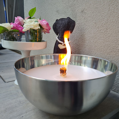 Schwabenfire Große Outdoorkerze mit Dauerdocht in Metallschale garten kerzendeko