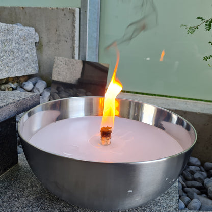 Schwabenfire Große Outdoorkerze mit Dauerdocht in Metallschale garten kerzendeko