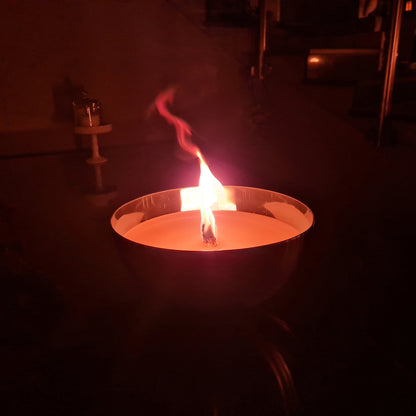 Schwabenfire Große Outdoorkerze mit Dauerdocht in Metallschale garten kerzendeko