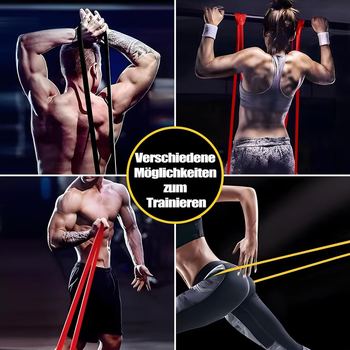 Fitnessbänder Set Terrabänder Resistance Bands Set Fitnessbänder mit 3 Widerstandsstufen mit Türanker Griffen Schutzhülle Tragetasche Home gym