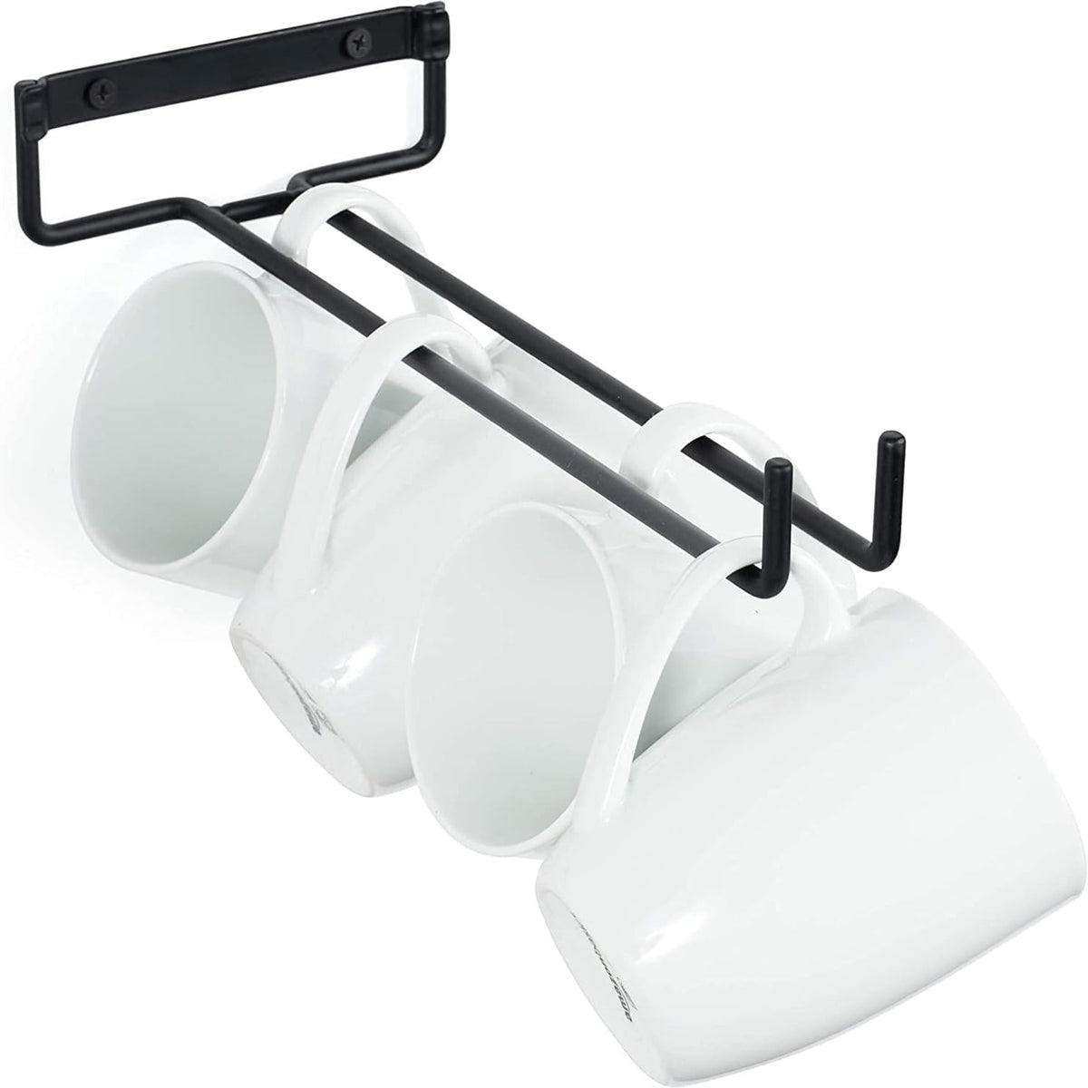 Weinglashalter 4 Stück Gläserhalter zum Aufhängen Metall Weingläser Halterung Halter Unter Schrank Hängendes Weinglasregal für Küche Bar 30cm Schwarz