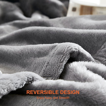 Kuscheldecke flauschig Grau weiche warme Fleecedecke 150x200 als Decke Sofa Wohndecke oder Couchdecke überwurf Decke für Bett und Sofa