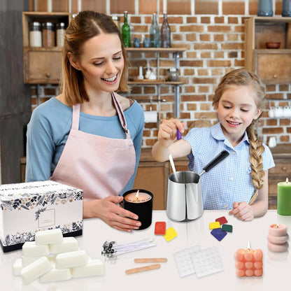 Kerzen Selber Machen Set 960g Sojawachs DIY Kit Kerzenherstellung für Erwachsene und Kinder Kerzenwachs Farbstoffe Docht Set Geschenk für Frauen