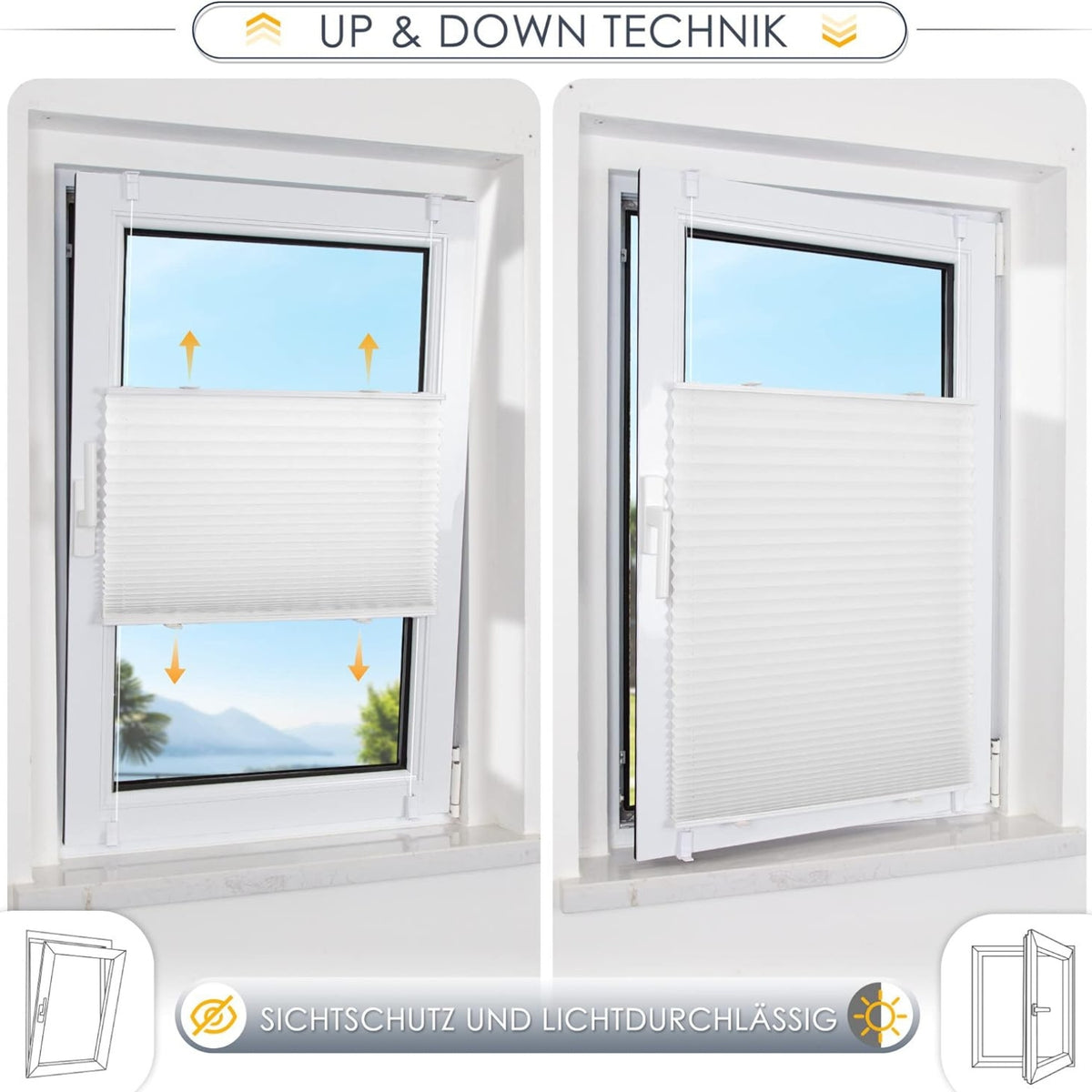 rollos für fenster jalousien fenster ohne bohren Plissee Klemmfix 35x100cm Plisseerollo Sonnenschutz Fenster Tür Easyfix Fensterrollo mit Klemmträger