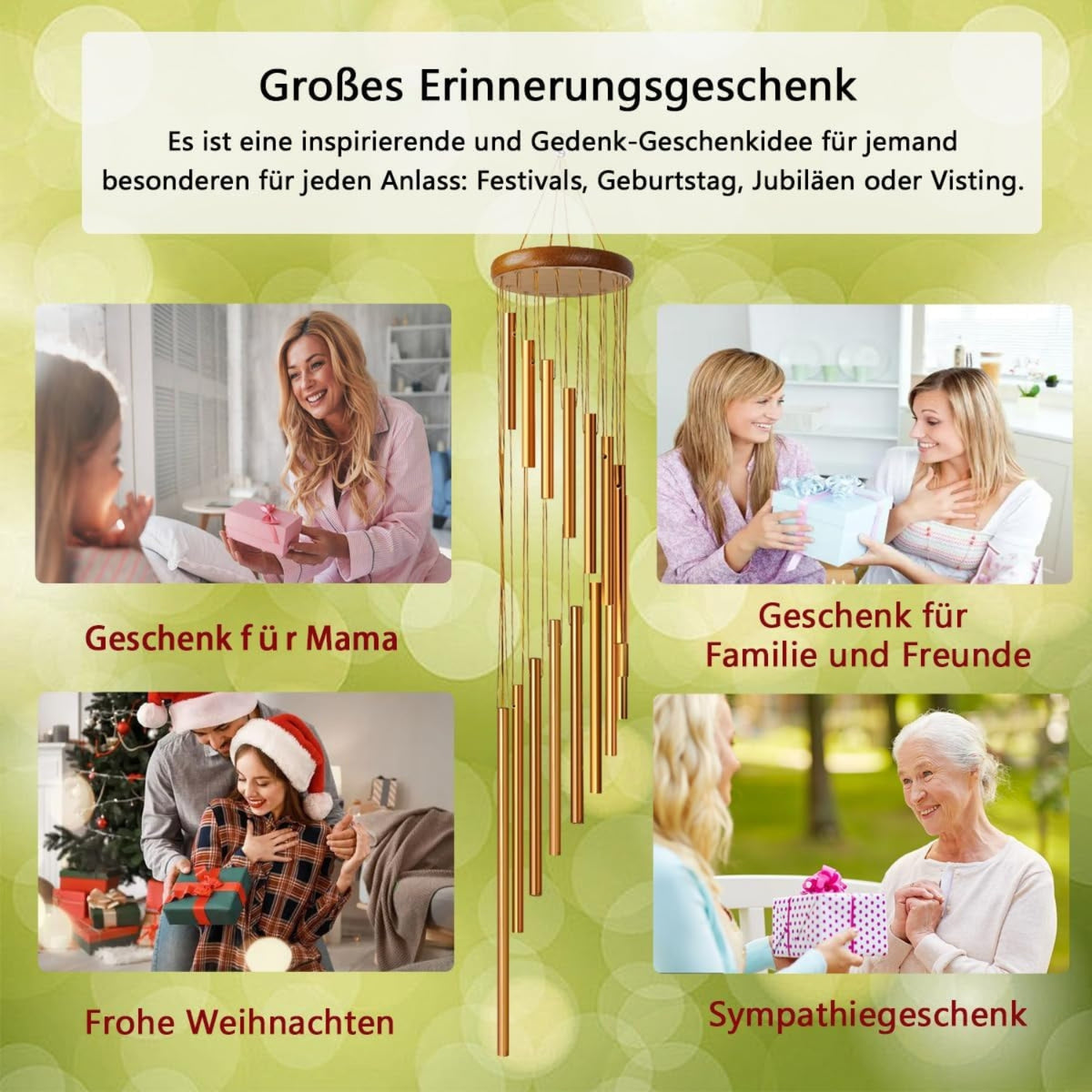 Windspiele für draußen hängend Handmade Außendekoration Coole Muttertagsgeschenke für Mama Oma Ehefrau Schwester Tante Geschenk für Garten Terrasse