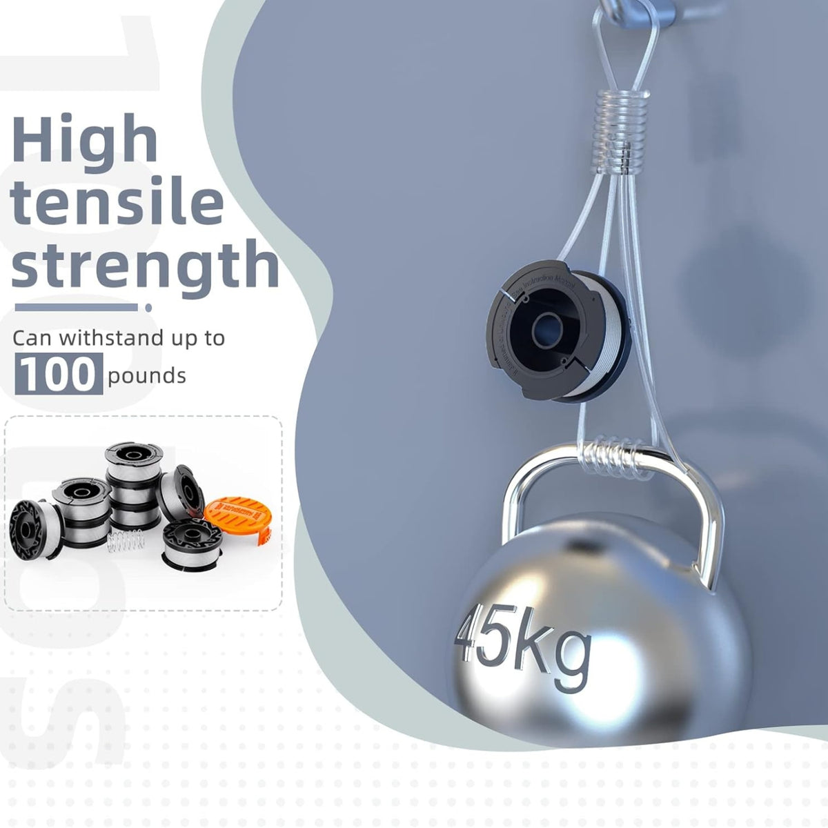 Rasentrimmer Spule kompatibel mit Black Decker 1 65mm 9m 8 Stück Ersatzspulen