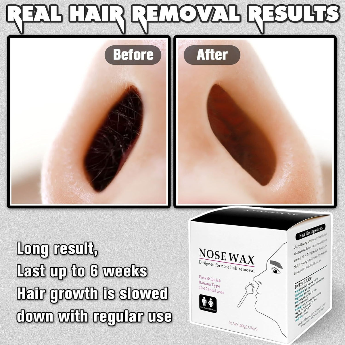 Nose Wax Kit Nasenhaar Wachs Set für Männer und Frauen 100g Wachs