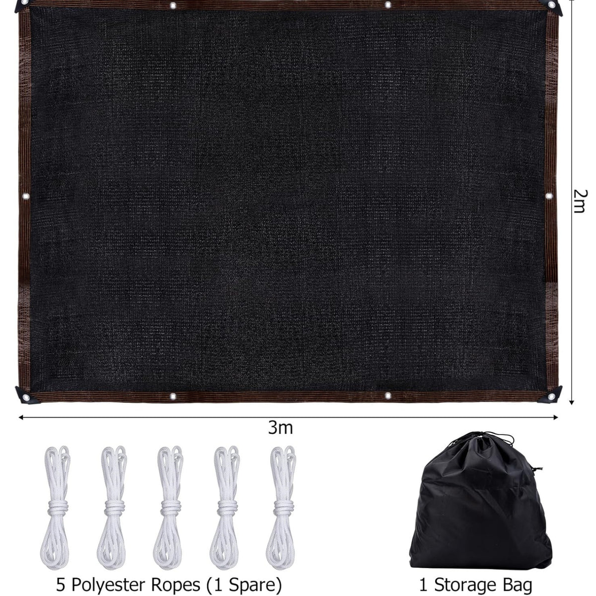 2x3m Schattennetz 90%-95% UV-Schutz Schattiernetz Sonnensegel Schwimmbecken