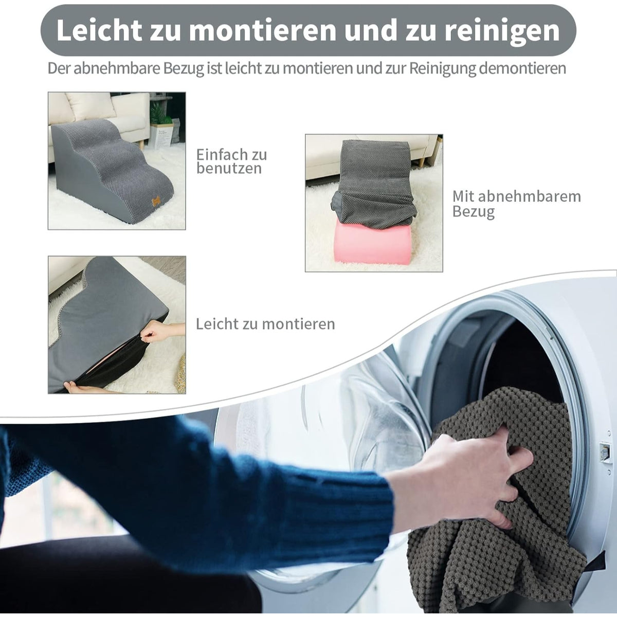Hundetreppe für Kleine Hunde 3-Stufig Haustiertreppe Sofa