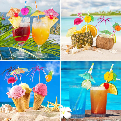 Cocktail Deko Set 80 Stück Cocktailschirmchen Zubehör für Party