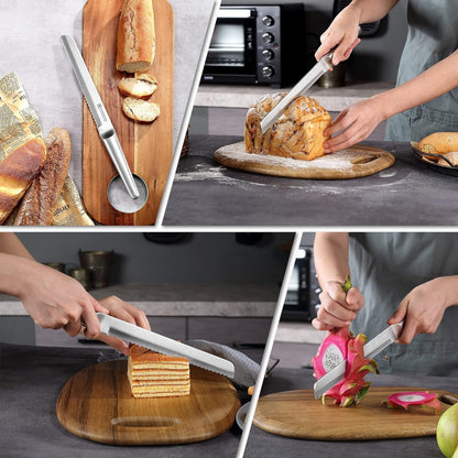 Günstiges Brotmesser 20 cm Profi Küchenmesser aus Edelstahl