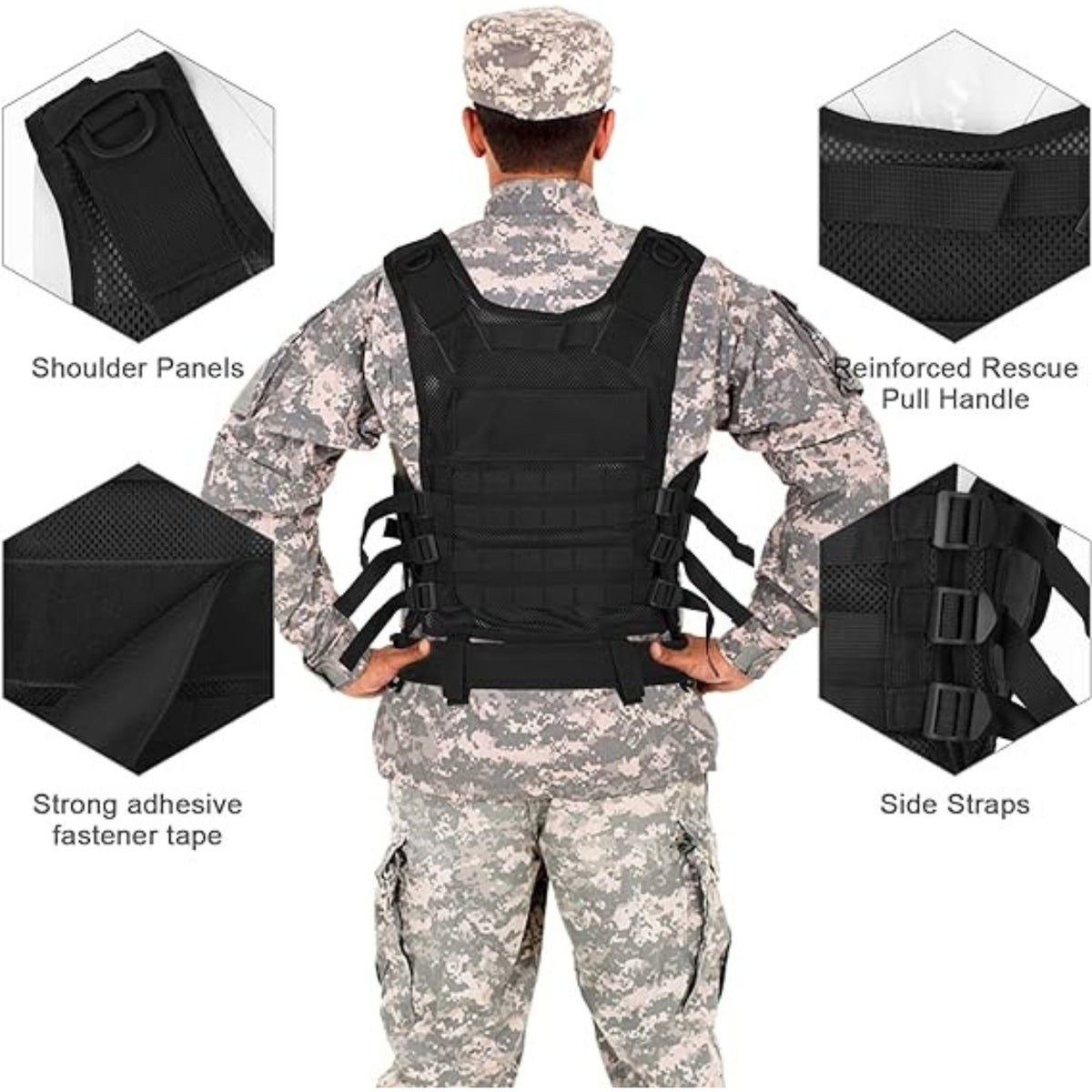 Airsoft Weste Taktische Weste Herren Outdoor mit Taschen für Jagd