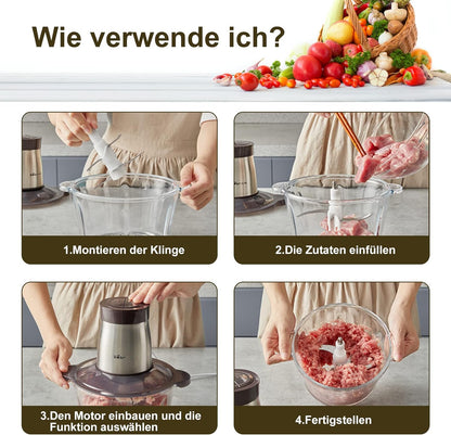 Mixer Zerkleinerer Standmixer Mini Küchenmaschine to go 2 Liter Glasbehälter