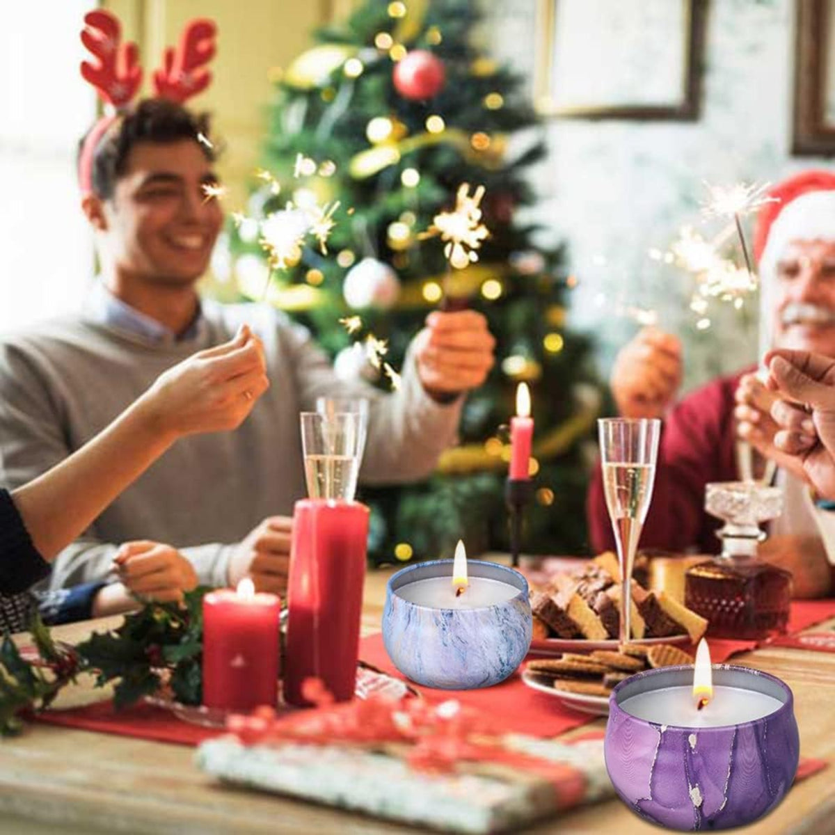 Badebomben und Duftkerzen Geschenkset Geschenke für Frauen 5 Badebomben 4 Kerzen