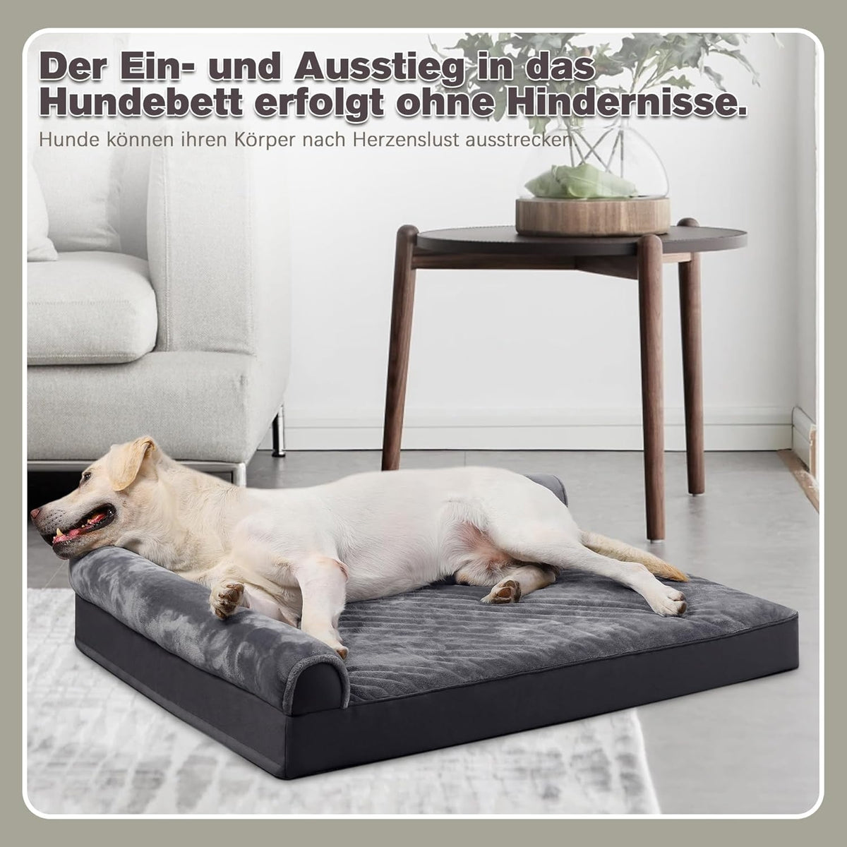Hundebett Grosse Hunde Orthopädisches Hundekissen waschbar grau