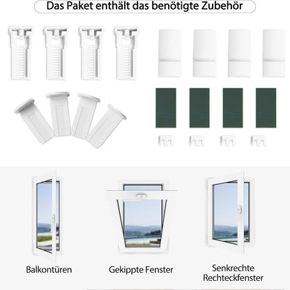 Plissee Klemmfix 40x120cm Weiß Jalousie ohne Bohren Klemmrollos für Fenster ohne Bohren Sonnenschutz Faltrollo Schutz Plisseerollo Fenster ohne Bohren