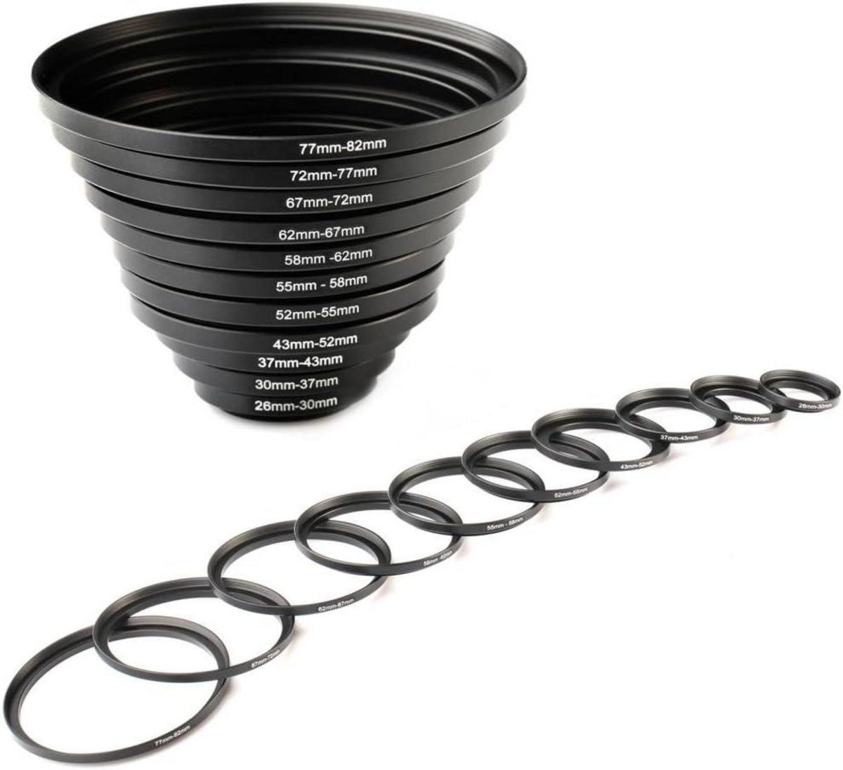 K&F Concept 11tlg. Step Up Ring Set für Canon Nikon Sony Sigma Tamron Kamera