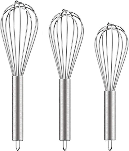 Edelstahl Schneebesen Set Draht Küchenwisk 3er Pack