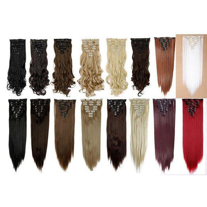 Clip In Haarverlängerung Glatt, Gebleichtes Blond, 58cm