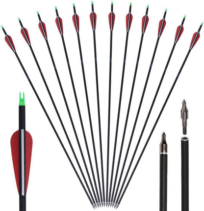 Carbonpfeile 30 Zoll Erwachsene Jagdpfeile Recurve Compoundbogen