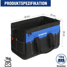 Werkzeugtasche Elektriker mit weiter Öffnung, 40cm, wasserdicht