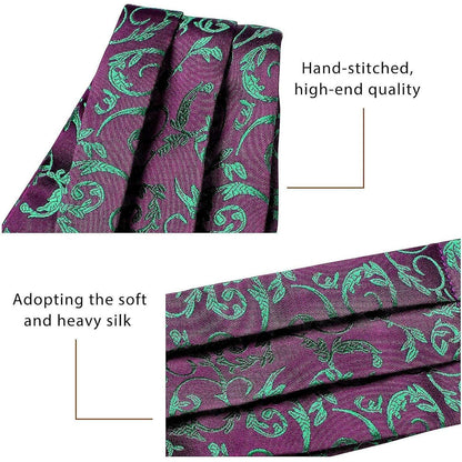 Herren Krawattenschal Set Paisley Grün/Lila