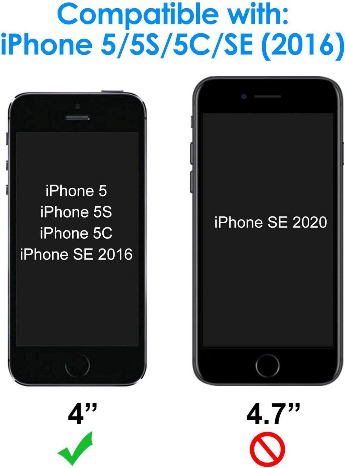 Schutzfolie iPhone SE 2016 5s 5 5c Glas 9H Härte 2 Stück