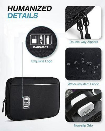 Elektronische Tasche für Handy Powerbank USB Sticks SD Karten organisieren Schutz wasserabweisend mit Polsterung 24x17cm 140g