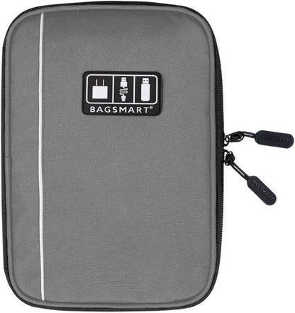 Elektronische Tasche für Reise, Handy, Ladekabel, Powerbank - Grau