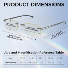 CGID Lesebrille rahmenlos Aluminium-Magnesium Dioptrien