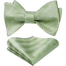 Herren Check Fliege Taschentuch Jacquard Hochzeit Set Blau