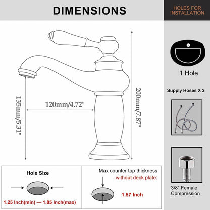Messing Waschbeckenarmatur Schwarz Ölgeriebene Bronze