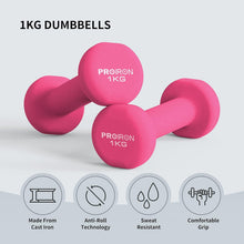 PROIRON Neopren Kurzhanteln 2er-Set 1 KG Rosa - Gym Yoga