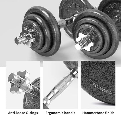 Verstellbares Hantelset Gusseisen 20KG für Krafttraining