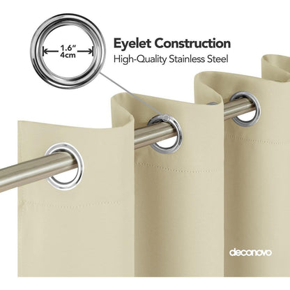 Verdunkelungsvorhang 2er Set Beige – Thermogardine, 240x135cm